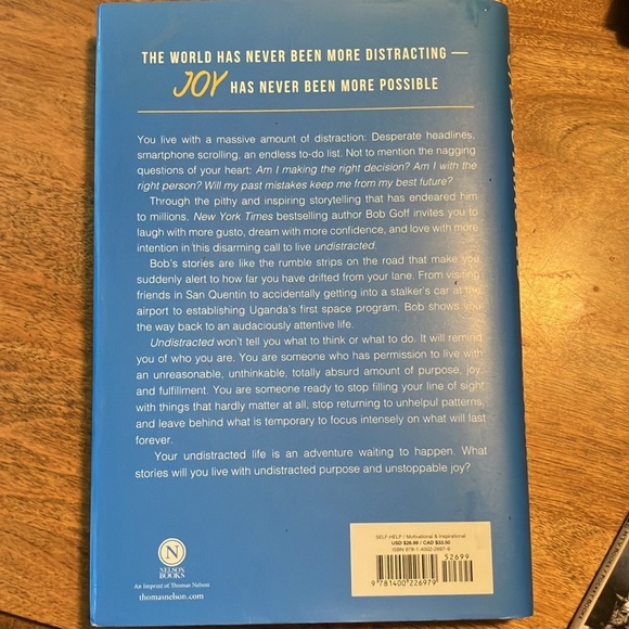 🌈 Undistracted by Bob Goff capture your purpose Rediscover your joy hardcover - Picture 3 of 5